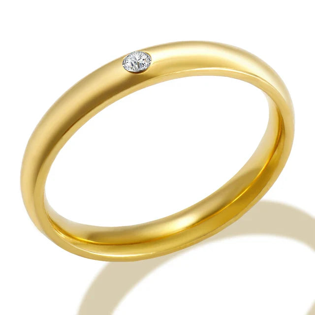 Anel live com Cristal de Zircônia Banhado a Ouro 18k