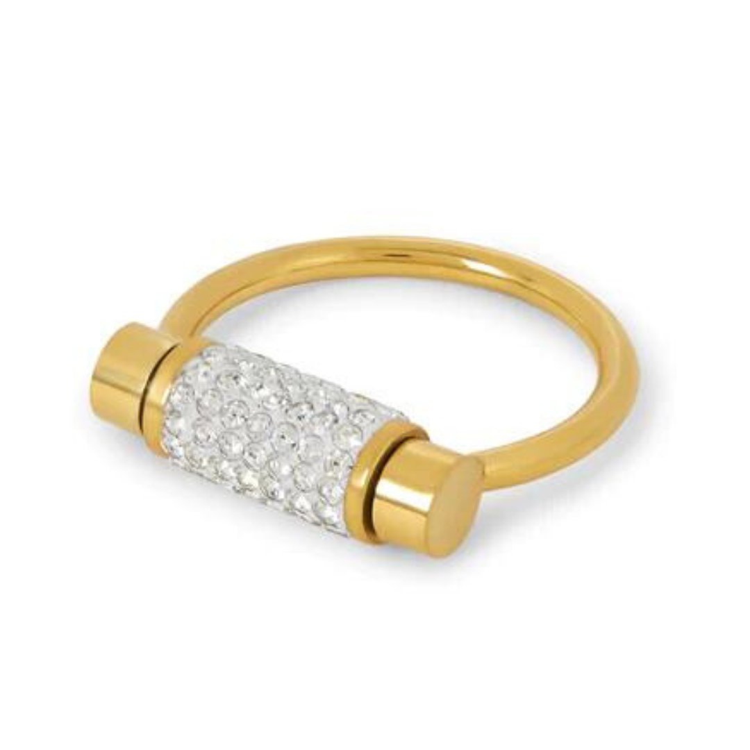 Anel Luma com Zircônia Banhado a Ouro 18k