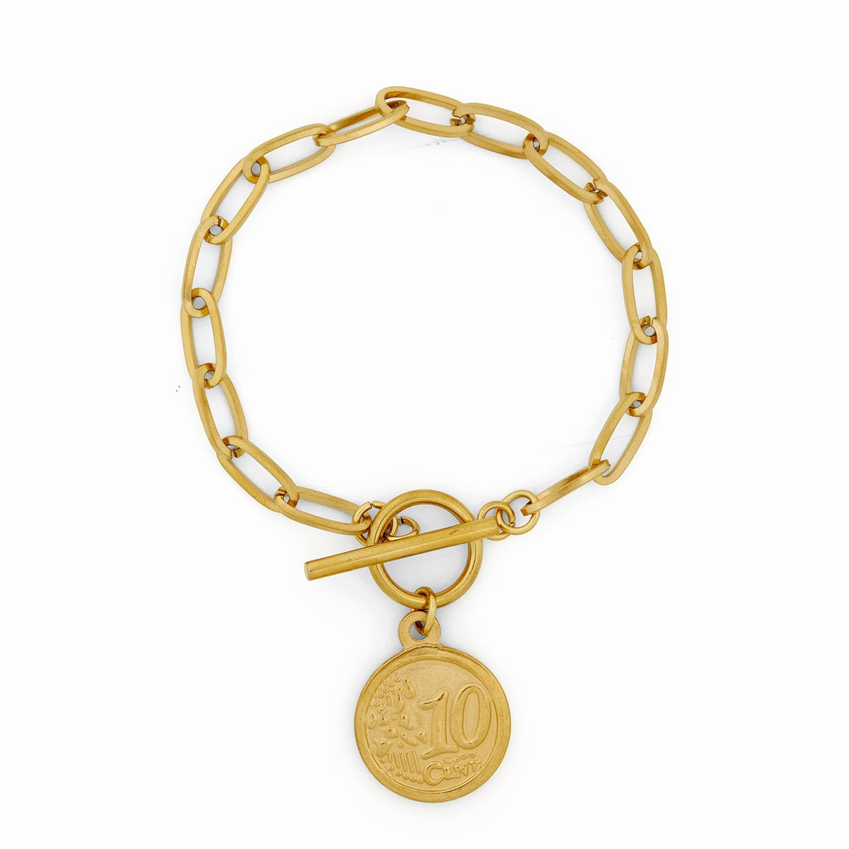 Pulseira 10 Centavos Banhado a Ouro 18k