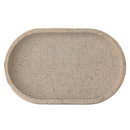 Bandeja Oval em Poliresina Linen Bege 20cm