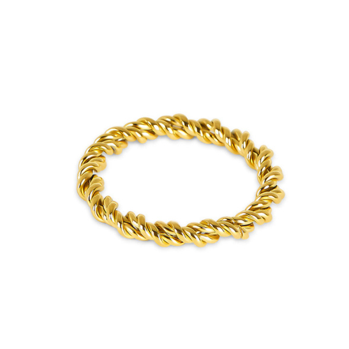 Anel Espiral Banhado a ouro 18K