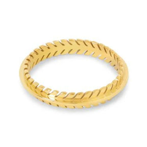 Anel de Folhas Entrelaçadas Banhado a Ouro 18K