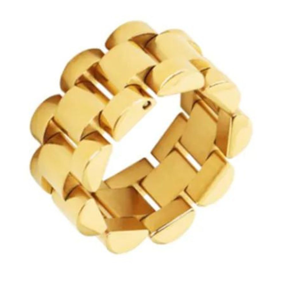 Anel Elos de Relógios Banhado a Ouro 18k