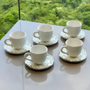 Jogo 6 Xicaras de Café com Pires Verde Arabesco 90ml