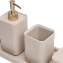 Kit para Banheiro Minimal em Polirresina Bege 4 Peças