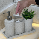 Kit para Banheiro Polirresina Branco 5 Peças