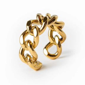 Anel Corrente Ajustável Banhado a Ouro 18k