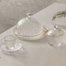 Kit Mesa Posta Cristal Martelado Petra 5 Peças