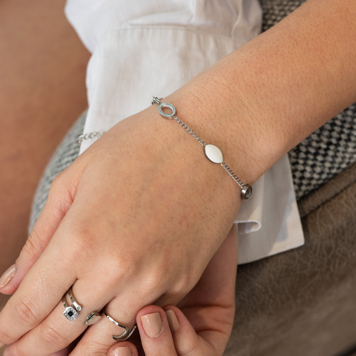 Pulseira Angellica Oval Prata