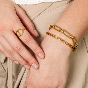 Pulseira em Elos Banhado a Ouro 18k