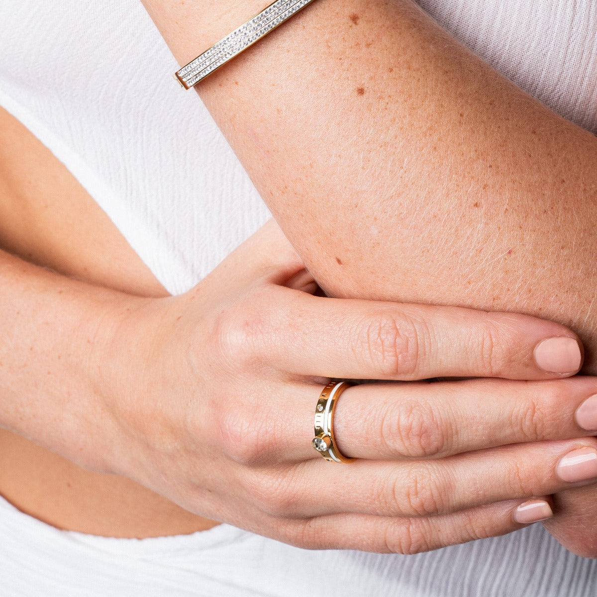 Anel Duplo Roma com Pedra de Pompeia