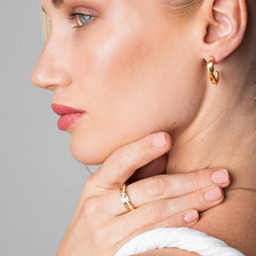 Anel Duplo Roma com Pedra de Pompeia