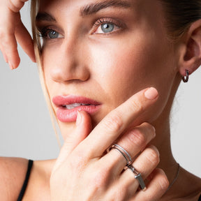 Anel Duplo com Zircônia Prata