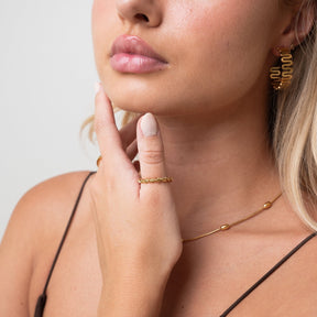 Anel Espiral Banhado a ouro 18K