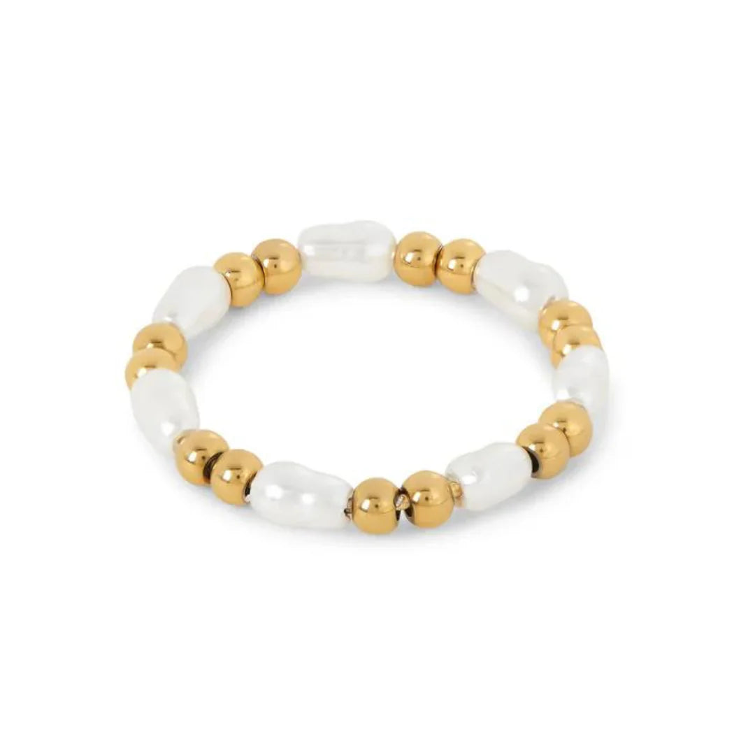 Anel Bali com Pérolas Banhado a Ouro 18K