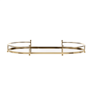 Bandeja em Metal Dourado e Vidro Espelhado 41cm G