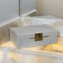 Caixa Decorativa em MDF e PU Cinza 32,5cm G