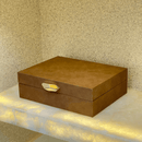 Caixa Decorativa em MDF e PU Marrom 24cm G