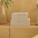Caixa em MDF com Revestimento em PU Cinza 24cm
