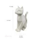 Escultura Gato de Cerâmica Geométrico Branco 17,5cm