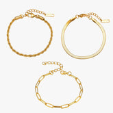 Kit Pulseiras Essenza Banhado em Ouro 18K