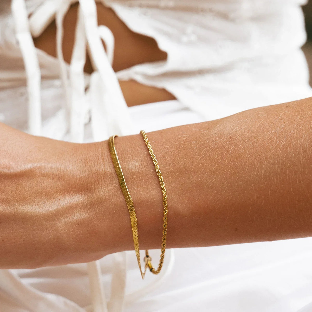 Kit Pulseira em Camadas Banhado a Ouro 18K