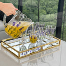 Kit Mesa Posta de Cristal Lavanda 15 Peças