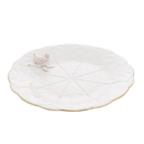 Jogo 4 Pratos para Sobremesa Bird Porcelana Branco 20cm