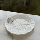 Jogo 4 Pratos para Sobremesa Bird Porcelana Branco 20cm
