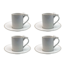 Jogo 4 Xícaras para Café com Pires Rammoudie Borboleta New Bone Borda Dourada 100ml