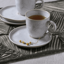 Jogo 6 Xícaras de Chá com Pires Bio Latte Descentralizado 170ml