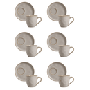 Jogo 6 Xícaras de Chá com Pires Bio Latte Descentralizado 170ml