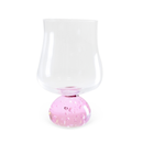 Jogo 6 Copos Base Esfera Rosa e Transparente 440ml