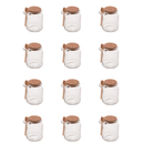 Kit 12 Potes de Vidro Tampa Rolha com Colher Bambu 240ml