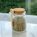 Kit 12 Potes de Vidro Tampa Rolha com Colher Bambu 240ml