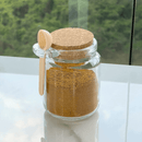 Kit 6 Potes de Vidro Tampa Rolha com Colher Bambu 240ml