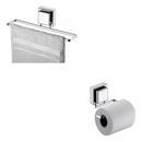 Kit Toalheiro e Porta Papel Higiênico com Ventosa Cromado - 2 Peças