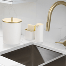 Lixeira Branca com Tampa Dourado Fosco 5 Litros