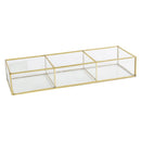 Porta Objetos de Vidro e Metal Dourado 33 cm