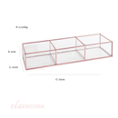 Porta Objetos de Vidro e Metal Rose Gold 33 cm