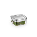 Pote Hermético Quadrado Vedação Tripla Pote P Tampa Cromado Fosco - 425ml