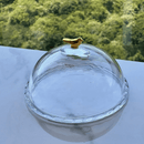 Queijeira com Tampa de Cristal Golden Bird 20cm
