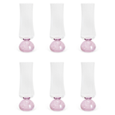 Jogo 6 Taças Champanhe Base Esfera Rosa e Transparente 240ml