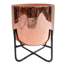 Vaso Com Base de Ferro Rose Gold