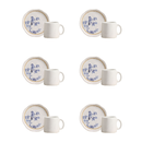 Jogo 6 Xicaras de Café com Pires Iris Azul 100ml