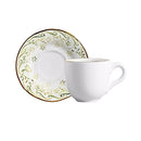 Jogo 6 Xicaras de Café com Pires Verde Arabesco 90ml