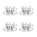 Kit 4 Xícaras de Café Cristal Lavanda 80ml