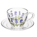 Kit 4 Xícaras de Café Cristal Lavanda 80ml